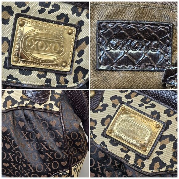 Y2K Vintage XOXO Leopard Logo Brown Shoulder Bag 2000s - Picture 13 of 16